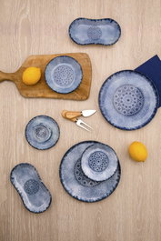 Hermia N25011 Juego de Desayuno de Porcelana 26 Piezas Color Azul